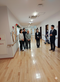 施設見学での受付の様子